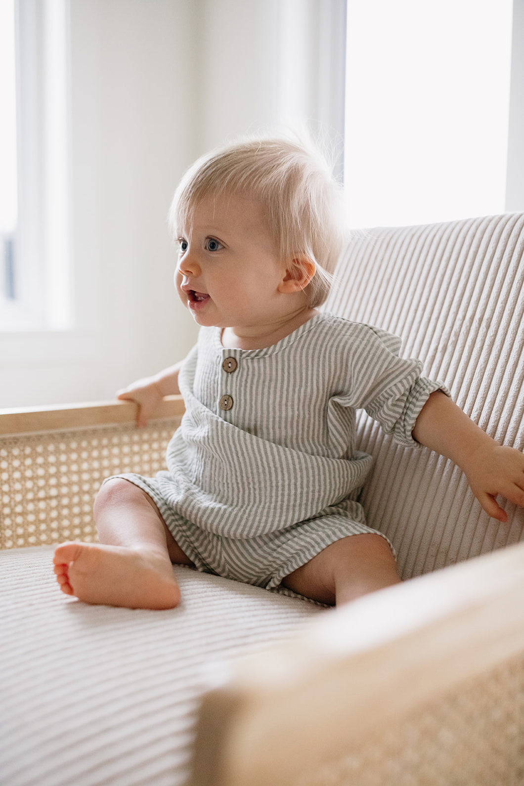 Kids Double Gauze LS Henley